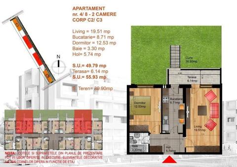 Apartament 2 camere+ curte -Metrou Berceni