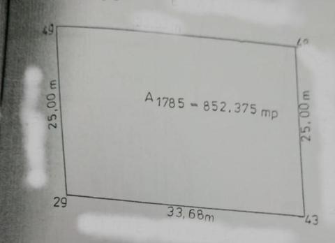 Teren intravilan 852 mp, zona IVV