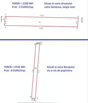 Terenuri construibile (2100 mp. si 4745 mp.) Slatioara