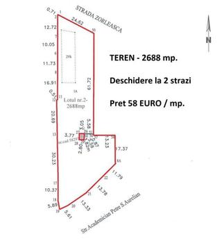 TEREN - 2688 mp, deschidere la 2 strazi, Clocociov