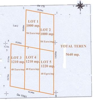Loturi teren de cca 1200 mp., D = 20 m, Platou Strehareti