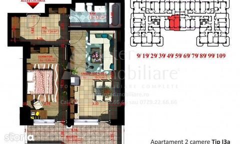 Apartament 2 camere Copou , 61 metri, etaj 2