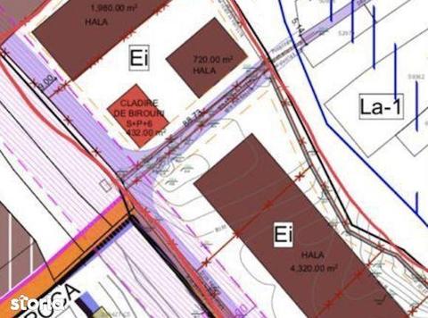 Teren constructie hale, 20500 mp, 350 ml front, PUZ, acces auto si