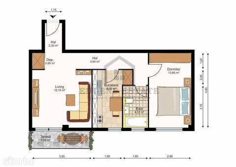 Apartament cu 2 camere, decomandat, in Livezilor Residence 2019