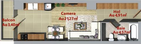 Apartament cu o camera bloc nou