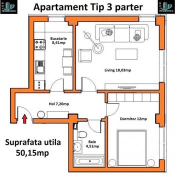 Apartament 2 camere 50,15mp parter - bloc 2019 loc de parcare gratuit