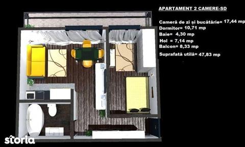 Apartament 2 camere Nicolina , 47 metri, etaj 1 Cod:130044