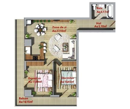 Apartament cu trei camere bloc nou