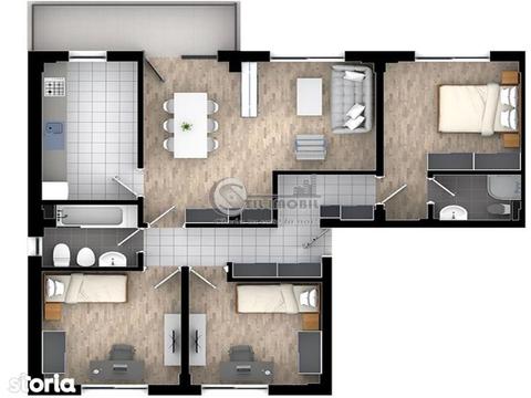 Apartament 4 camere, decomandat, cartier rezidential, Tatarasi, 96.4mp
