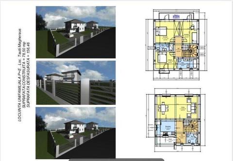 Case parter+etaj 3 camere 3 bai 156mp teren 508mp