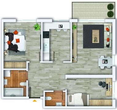 Apartament 3 cam in bloc nou finalizat cu CF zona Decebal