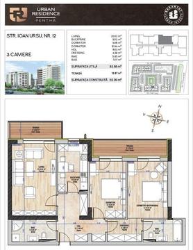 Apartament 3 Camere Urban Residence Pentha - Zona Coresi - 96 mp