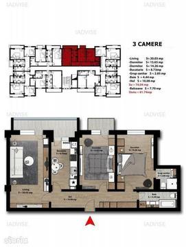 STONE PARK, Apartament 3 Camere, PREDARE IUNIE 2020