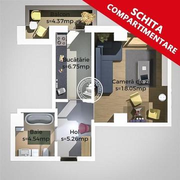 Comision 0! Apartament Nou 1 camere de vanzare Podu Ros