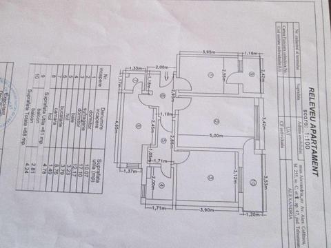 Apartament 3 camere - ultracentral etaj 1/4