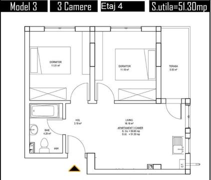 Apartament 3 camere dat in folosinta in 2020