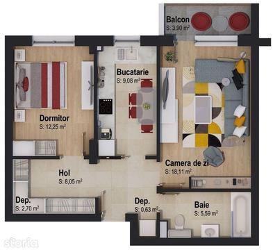 Apartament cu 2 camere proiect nou Victory by Casa Nobel!