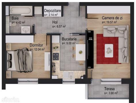 Apartament cu 2 camere proiect Lior by Casa Nobel!