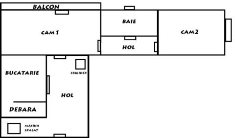 Inchiriez apartament 2camere, zona Stadion