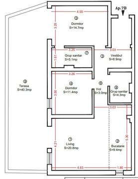 Apartament 3 camere + Terasa la parter