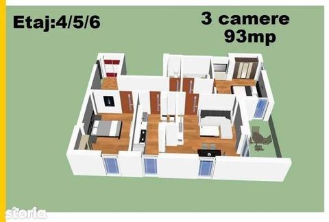 Apartament impecabil-totul nou zona centrala 93mp