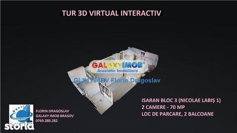 Tur virtual 3D interactiv - apartament de 2 camere Isaran zona Coresi