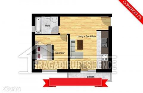 Apartament 2 camere decomandat tip studio Bragadiru