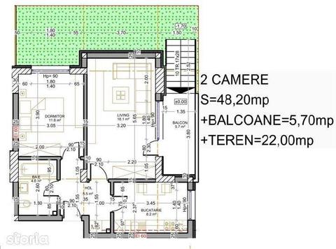 Berceni-Apartament 2 camere decomanda+curte 22mp