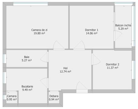 Apartament 3 camere decomandate - Bacau (Cornisa)