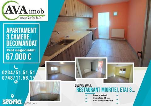 Apartament 3 decoandate, Etaj 3, 2 balcoane, Restaurantul Mioritei