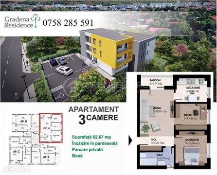 Apartament 3 camere, Galata, 63mp, bloc nou, comision ZERO