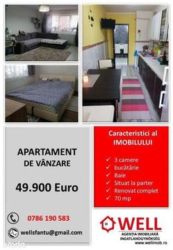 Apartament cu 3 camere