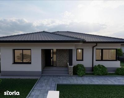 Casa pe un singur nivel,4 cam, 150 mp,teren 500 mp, in Sancrai