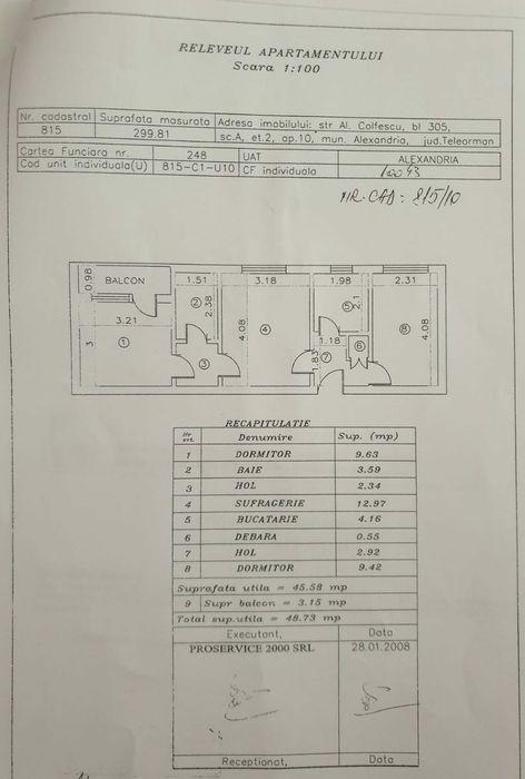 Vand apartament 3 camere semidecomandat zona centrala