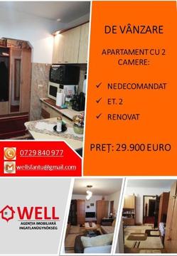 De vânzare apartament cu două camere în Sfântu Gheorghe