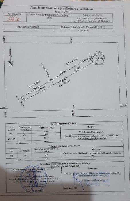 Teren Vorona Intravilan Strada Principala 3700 mp