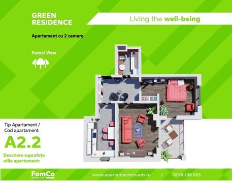 Green Residence _Bloc Nou_ 2 camere (SU. 72mp) | Direct dezvoltator