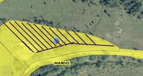 Teren Marisel 8500 m/2 sau parcele de 500 /2 acces DN 107 izvor apa
